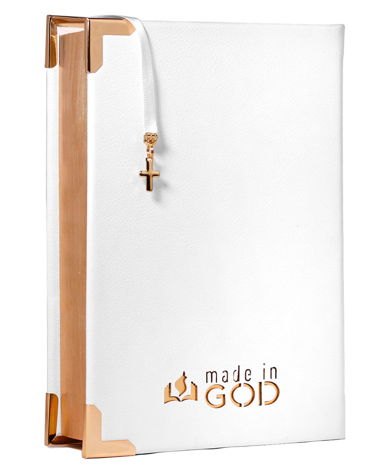 Bíblia Couro Legítimo Branco para Casamento