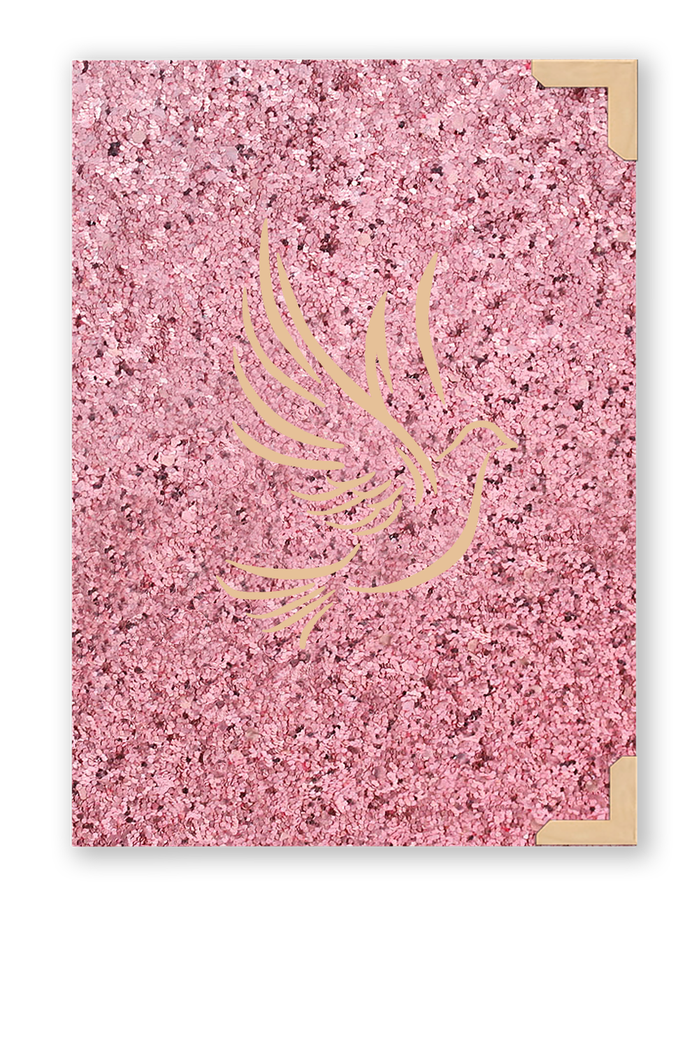 Bíblia Glitter Rosa Pombinha do Espírito Santo