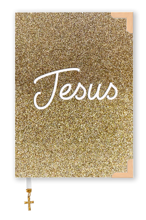 Bíblia Glitter Dourado com Nome Personalizado