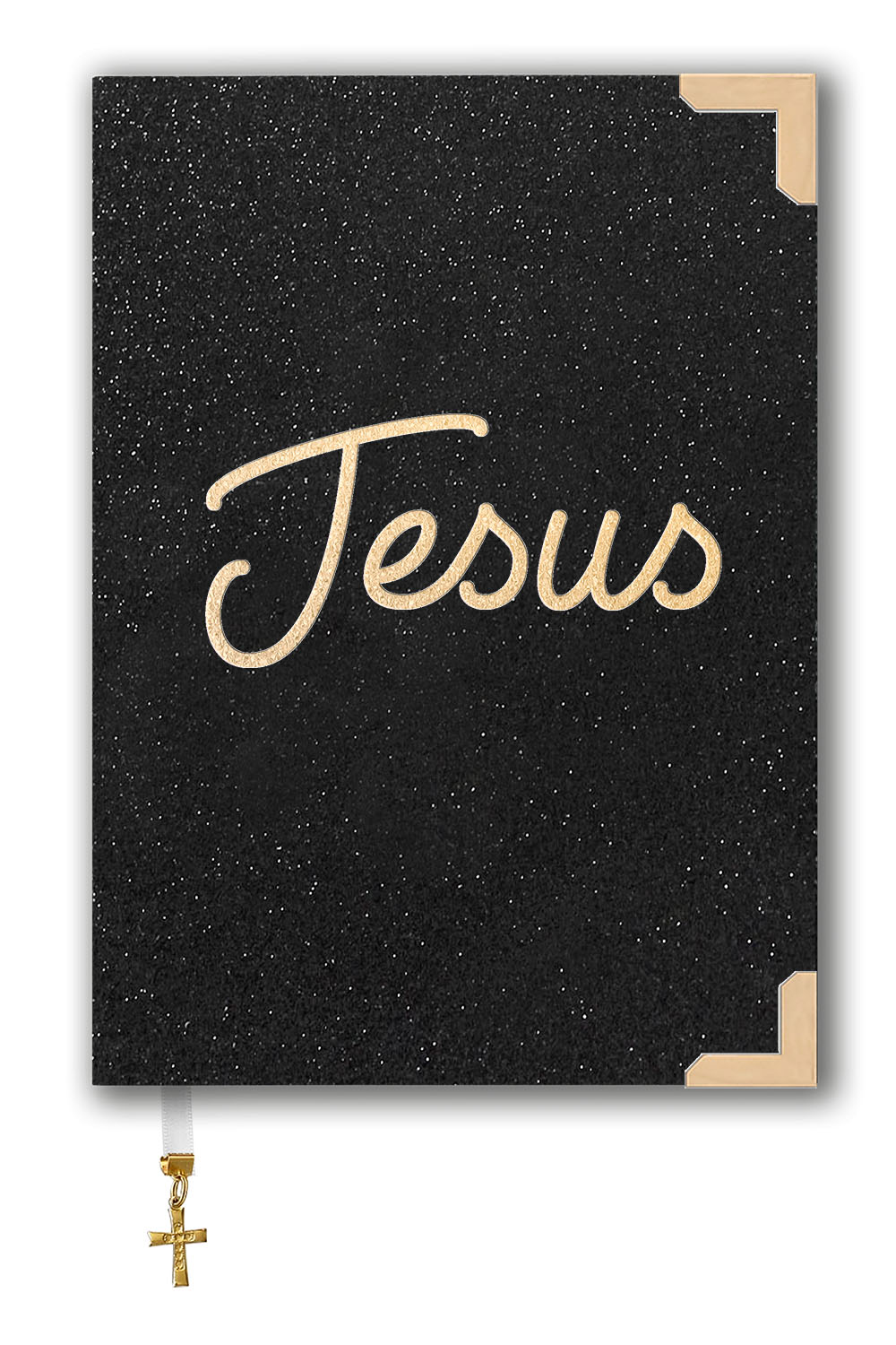 Bíblia Glitter Mar Negro com Nome Personalizado