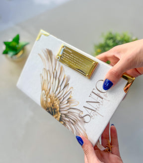 Black Bíblia Glitter Branco SANTO ESPÍRITO Dourado